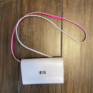 Kate Spade Crossbody Clutch Purse Winnie Arbour Hill Taupe & Pink
